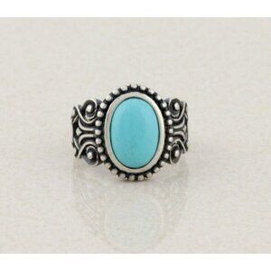 Sterling Silver Turquoise Ring Size 6 1/2 Vintage Avon